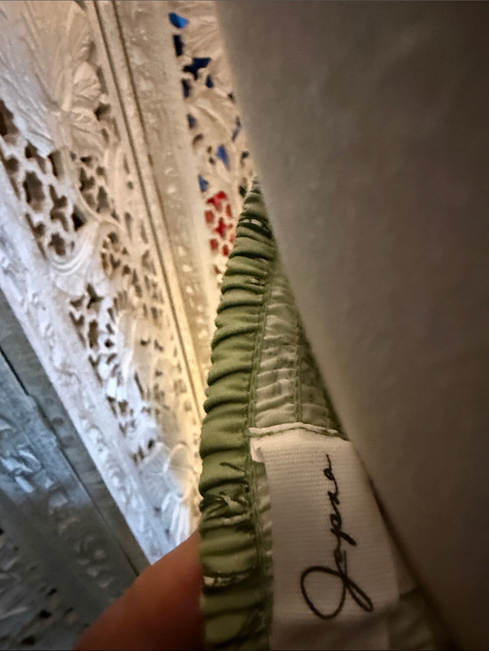 Japna Sage Green Palm-Print Midi Dress - Picture 2 of 4